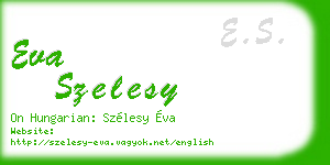 eva szelesy business card